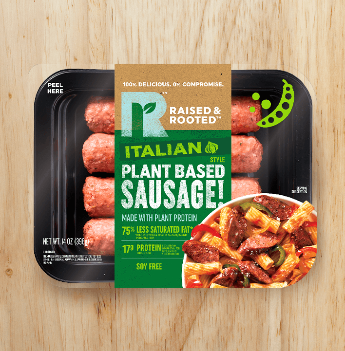 Italian Style Plant Based Sausage Raised &amp; Rooted
